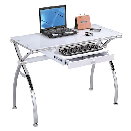 Contemporary Metal and Glass Computer Desk